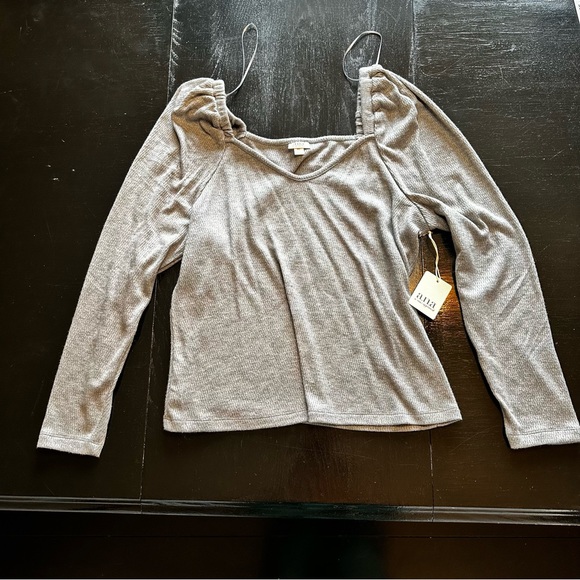 NWT ANA A New Appraxh XXL Gray Off The Shoulder Sweater Long Sleeve Stretchy - Picture 1 of 7